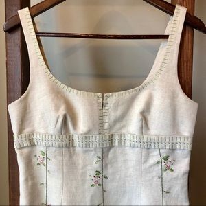 BCBGMaxAzria Collection Linen Cream Dress